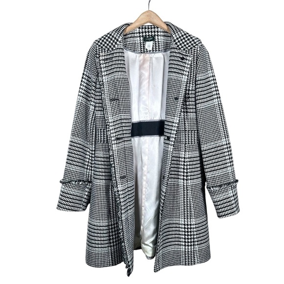 J. Crew Monochrome Checkered Trench Coat - Picture 7 of 11